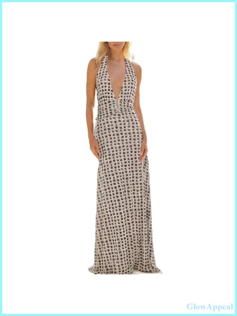 Women Halter V Neck Maxi Dress Backless Bodycon Cocktail Summer Sundress